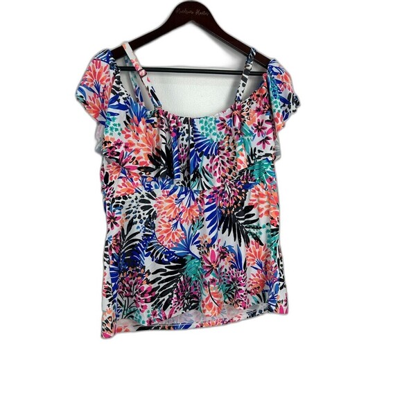 Island Escape Women Plus Size 18W La Flor Underwire Tankini Top Multicolor N2 - Picture 9 of 13